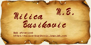 Milica Bušiković vizit kartica